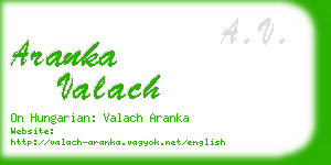 aranka valach business card